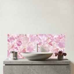 Warren Reed Designer Light Pink Quartz Effect Glass Bathroom Splashback - thumbnail 1