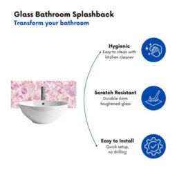 Warren Reed Designer Light Pink Quartz Effect Glass Bathroom Splashback - thumbnail 3