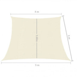 Berkfield Sunshade Sail 160 G/m2 Cream 4/5X3 M Hdpe - thumbnail 6