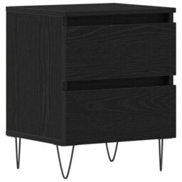 Berkfield Bedside Cabinet Black Oak 40X35X50 Cm Engineered Wood - thumbnail 2