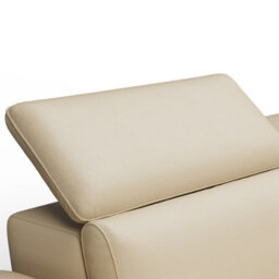 Valencia Pista Modern Top Grain Leather Reclining Sectional Right Hand Facing Chaise Sofa Beige Stainless Steel Legs - thumbnail 8