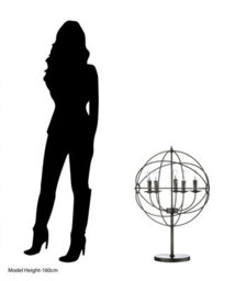 Orsina Modern 5 Arm Table Lamp With Circular Metal Frame, Unique Home Lighting, Decorative Lamp With 5 Bulb Holders - thumbnail 3