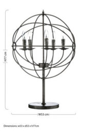 Orsina Modern 5 Arm Table Lamp With Circular Metal Frame, Unique Home Lighting, Decorative Lamp With 5 Bulb Holders - thumbnail 2