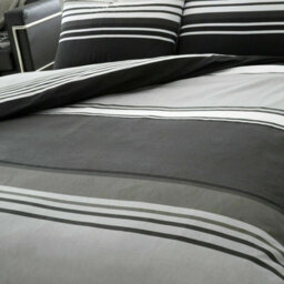Smart Living Duvet Cover With Pillowcases Polycotton Quilt Bedding Covers Comfy Breathable Comforter Cover Set - Black/white - thumbnail 2
