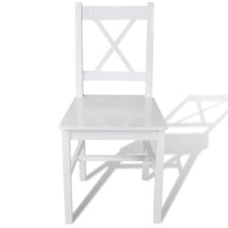 Vidaxl Dining Chairs 6 Pcs White Pinewood Dining Chairs - thumbnail 2
