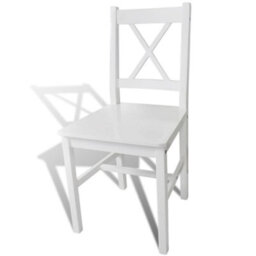 Vidaxl Dining Chairs 6 Pcs White Pinewood Dining Chairs - thumbnail 3