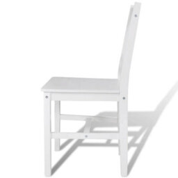 Vidaxl Dining Chairs 6 Pcs White Pinewood Dining Chairs - thumbnail 4