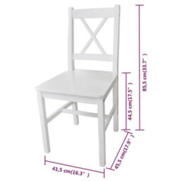 Vidaxl Dining Chairs 6 Pcs White Pinewood Dining Chairs - thumbnail 5