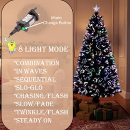 Shatchi 7Ft/210Cm Multicolour Fibre Optic Christmas Tree Led Pre-Lit - thumbnail 7