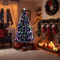 Shatchi 7Ft/210Cm Multicolour Fibre Optic Christmas Tree Led Pre-Lit - thumbnail 6