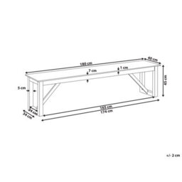 Beliani Garden Bench Notteri 180 Cm Concrete Grey - thumbnail 3