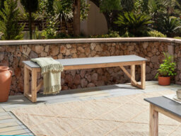 Beliani Garden Bench Notteri 180 Cm Concrete Grey - thumbnail 2