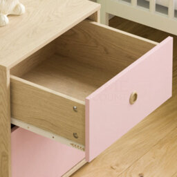 Lassic Junior Vida Neptune Pink & Oak 2 Drawer Bedside Table Cabinet Chest, Set Of 2 - thumbnail 4