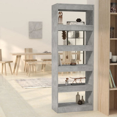 Berkfield Book Cabinet/room Divider Concrete Grey 60X30X166 Cm Engineered Wood - image 1