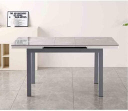Furnizone UK Valencia 4-Seater Sintered Stone Grey Marble-Effect Extending Dining Table - thumbnail 3
