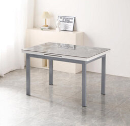 Furnizone UK Valencia 4-Seater Sintered Stone Grey Marble-Effect Extending Dining Table - thumbnail 2