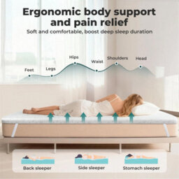 5Cm Double Memory Foam Mattress Topper Bamboo Charcoal Washable - thumbnail 3