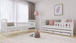 Arte White Harriet Bunk Bed With Trundle And Foam Bonnell Mattresses - Elegant & Practical (H1640mm W1980mm D980mm) - thumbnail 3