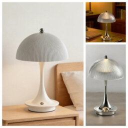 Amorly Led Small Table Lamp,mushroom Shape Rechargeable Portable Bedroom Bedside Ambient Lights For Bedroom Living Room Study White - thumbnail 4