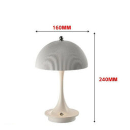 Amorly Led Small Table Lamp,mushroom Shape Rechargeable Portable Bedroom Bedside Ambient Lights For Bedroom Living Room Study White - thumbnail 3