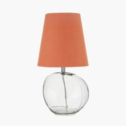 Pacific Lifestyle Clear Glass Table Lamp With Terracotta Shade - thumbnail 3