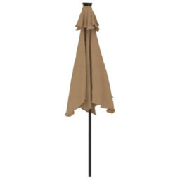 Berkfield Garden Parasol With Steel Pole Taupe 225X225X212 Cm - thumbnail 6