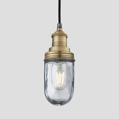 Industville Brooklyn Outdoor & Bathroom Pendant, Brass Holder, Brass Ring - image 1