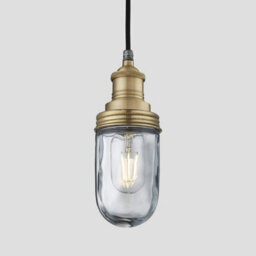 Industville Brooklyn Outdoor & Bathroom Pendant, Brass Holder, Brass Ring