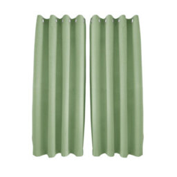 Happy Homewares Olive Linen Style Blackout Eyelet Curtains - 46X63 Inch Drop - 2 Panel