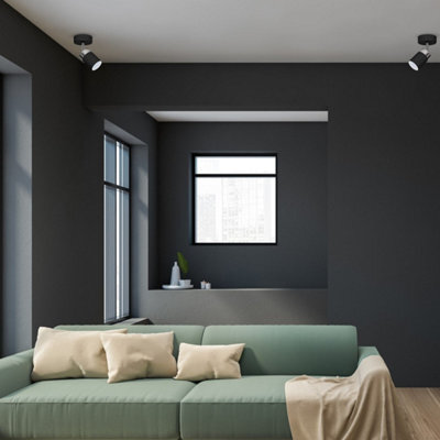Milagro Joker Hand Made Ceiling Lamp In Matt Black With Striking Chrome Detail Featuring Minmalistic Slender Cylinder Shades - image 1