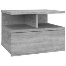 Berkfield Compact Floating Nightstand 2 Pcs Grey Sonoma 40X31X27 Cm Engineered Wood - thumbnail 4
