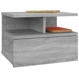 Berkfield Compact Floating Nightstand 2 Pcs Grey Sonoma 40X31X27 Cm Engineered Wood - thumbnail 3