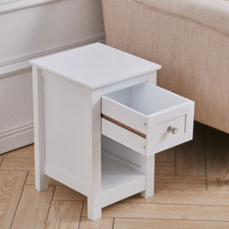 Living And Home White Small Side Table With Drawer For Living Room - thumbnail 2