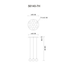 Luminosa Lighting Luminosa Riha Cluster Pendant Ceiling Light Nickel Matt Balls Opal Glass Shade 7X G9 3000K - thumbnail 4