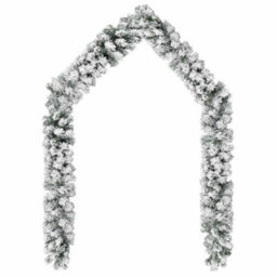 Vidaxl Christmas Garland With Flocked Snow Green 10 M Pvc Christmas Garlands - thumbnail 2
