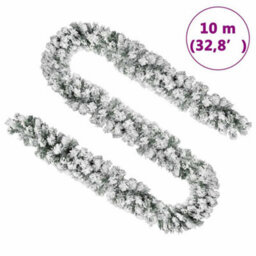 Vidaxl Christmas Garland With Flocked Snow Green 10 M Pvc Christmas Garlands - thumbnail 7