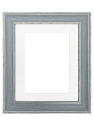 Frames By Post Scandi Distressed Blue Frame With White Mount For Image Size A2 - thumbnail 1