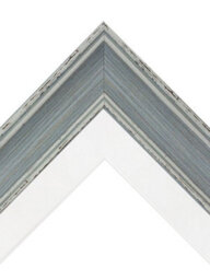 Frames By Post Scandi Distressed Blue Frame With White Mount For Image Size A2 - thumbnail 3