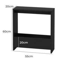 Black Slim Side Table For Small Space Sofa End Bedside Living Room Storage - thumbnail 2