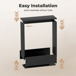 Black Slim Side Table For Small Space Sofa End Bedside Living Room Storage - thumbnail 4