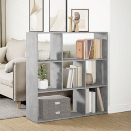Berkfield Room Divider Bookcase Concrete Grey 102X29X103.5 Cm Engineered Wood - thumbnail 4