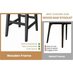 Set Of 2 Counter Height Bar Stool With Low Back Footrest Pu Leather Upholstered - thumbnail 4
