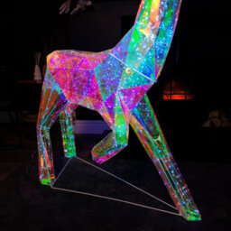 Samuel Alexander 1.4M Light Up Standing Iridescent Dreamlights Christmas Stag With 600 White Leds - thumbnail 7