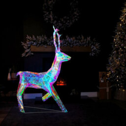 Samuel Alexander 1.4M Light Up Standing Iridescent Dreamlights Christmas Stag With 600 White Leds - thumbnail 2