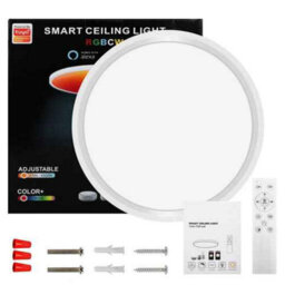 Led Ceiling Light, Rgb, 30W Remote Control, White, Acrylic, 220V,60Cm Into 9.5Cm - thumbnail 9