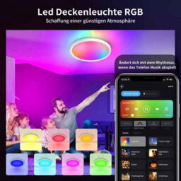 Led Ceiling Light, Rgb, 30W Remote Control, White, Acrylic, 220V,60Cm Into 9.5Cm - thumbnail 5