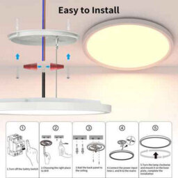 Led Ceiling Light, Rgb, 30W Remote Control, White, Acrylic, 220V,60Cm Into 9.5Cm - thumbnail 7