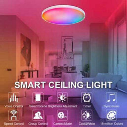Led Ceiling Light, Rgb, 30W Remote Control, White, Acrylic, 220V,60Cm Into 9.5Cm - thumbnail 3