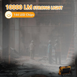 120W Solar Rechargeable Work Light - 10000Lm 144 Led Flood Light, Ip65 Waterproof, 4 Modes For Camping, Fishing & Car Repair - thumbnail 2