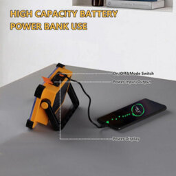 120W Solar Rechargeable Work Light - 10000Lm 144 Led Flood Light, Ip65 Waterproof, 4 Modes For Camping, Fishing & Car Repair - thumbnail 6